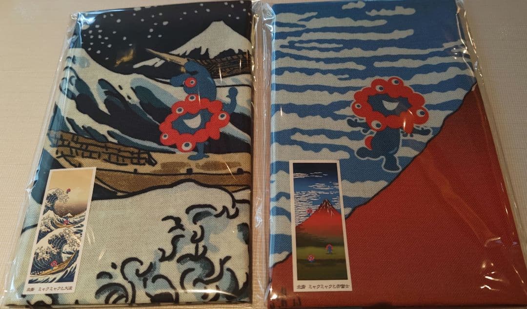 【値下げ】新品☆万博限定 ミャクミャクと赤富士▪️大波手ぬぐい2枚セット