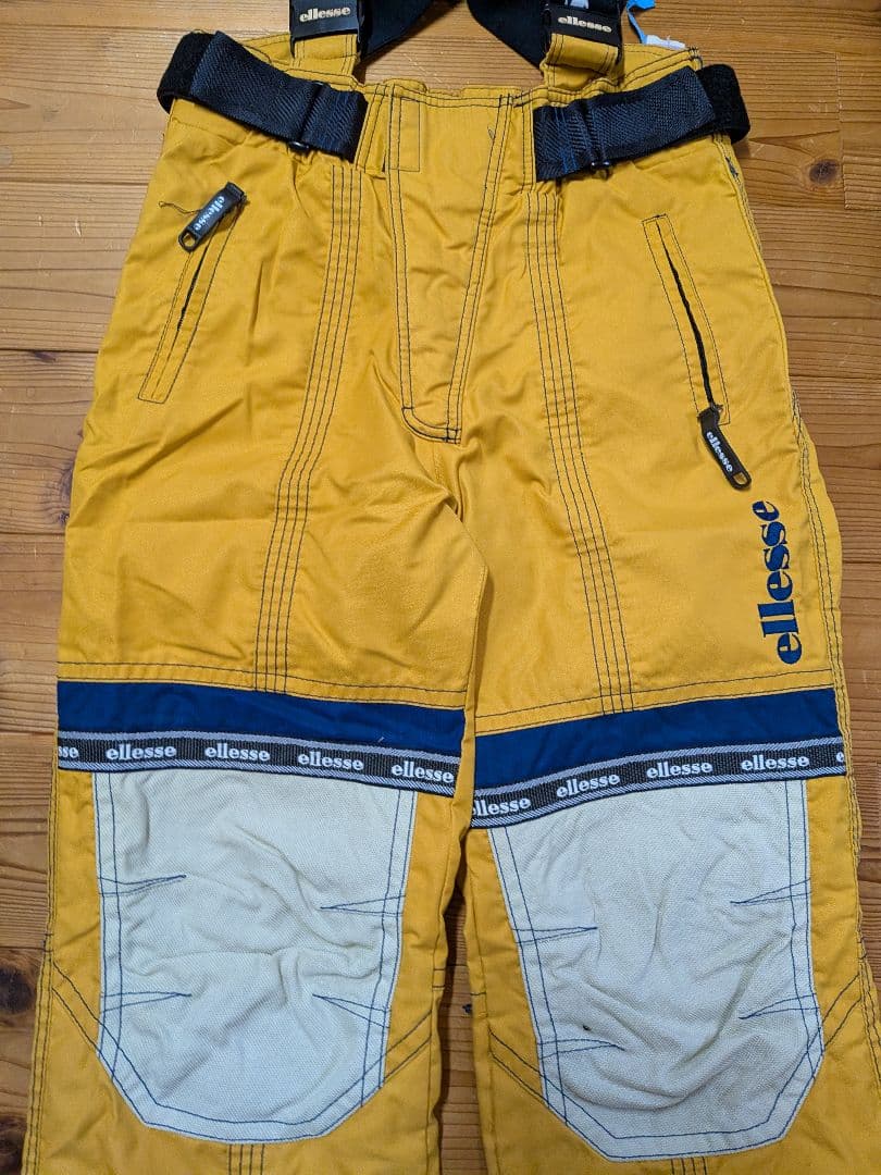 ellesse イエロー スキーウェア サスペンダー付き　エレッセ　男性
