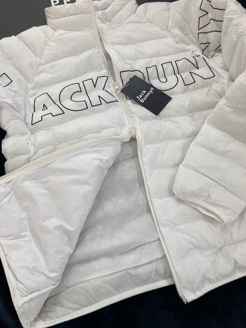 新品 パーリーゲイツ ジャックバニー ナイロンタフタ袋織 中綿ブルゾン(4)M白