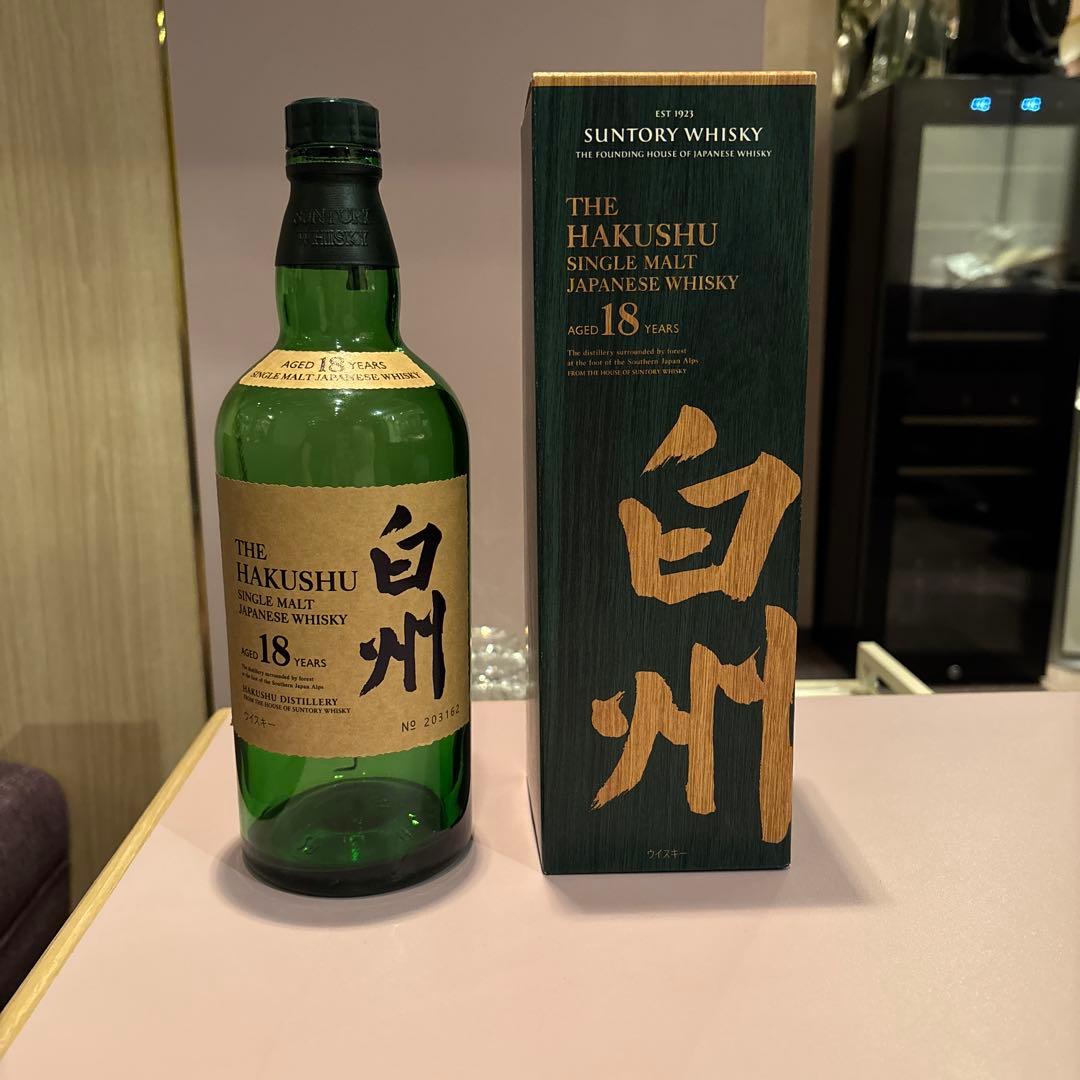 白州18年 空瓶と空箱