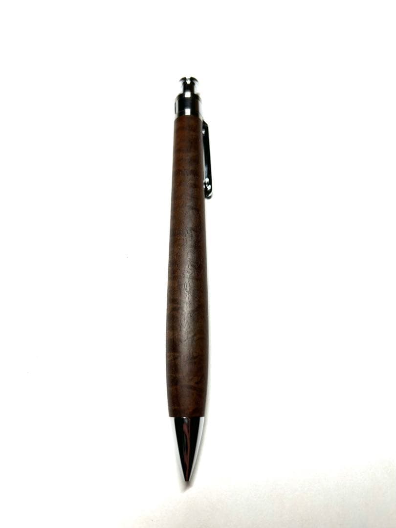 新品未使用　工房楔　ペンシル楔　ウォールナット縮み杢　シャーペン　固定式口金付き