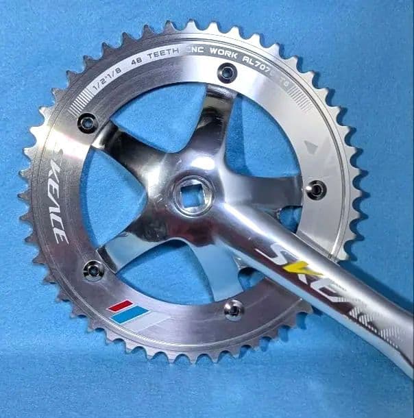 SKEACE スクエアテーパー ピストクランク 165mm 48T シルバー