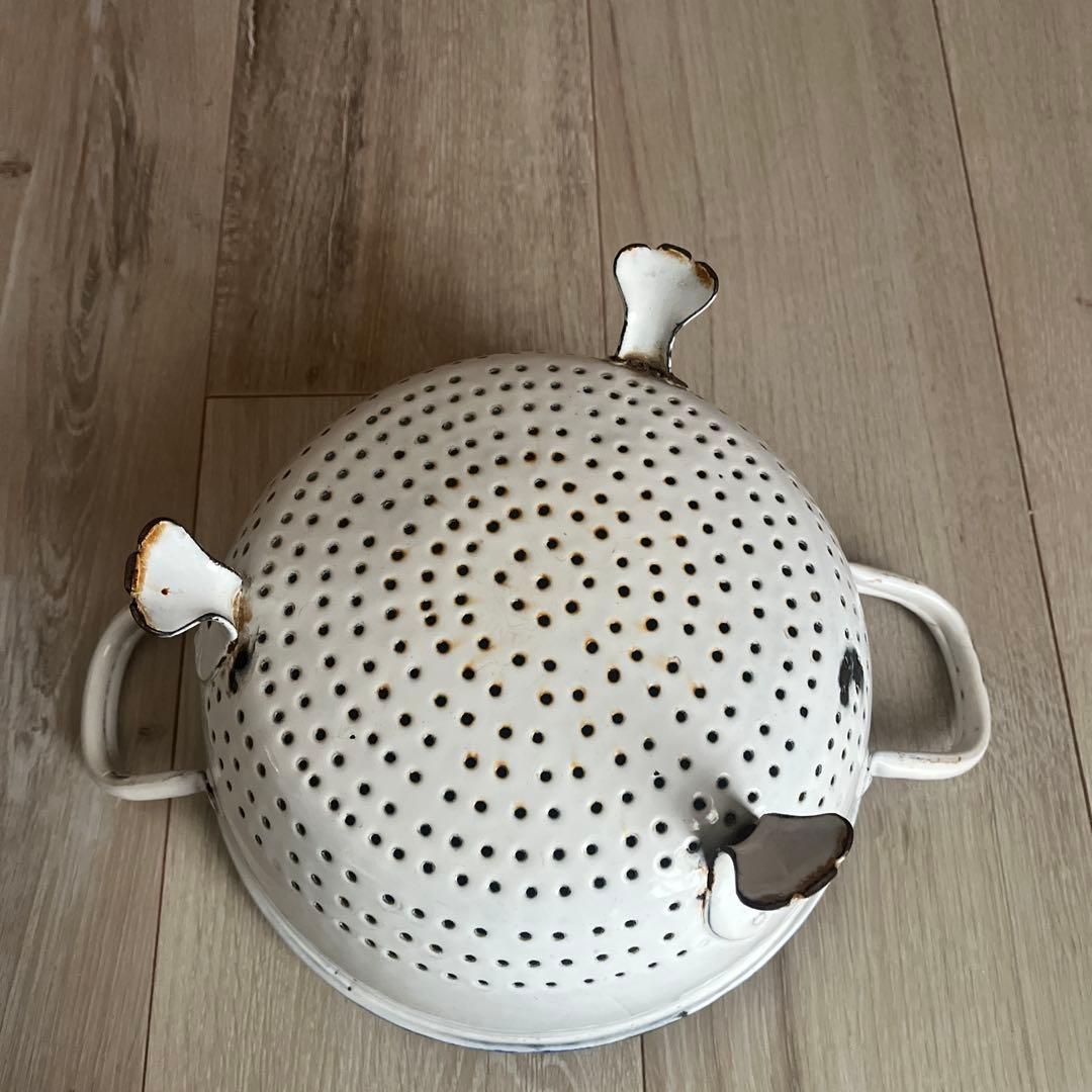 アンティーク　コランダー　猫足