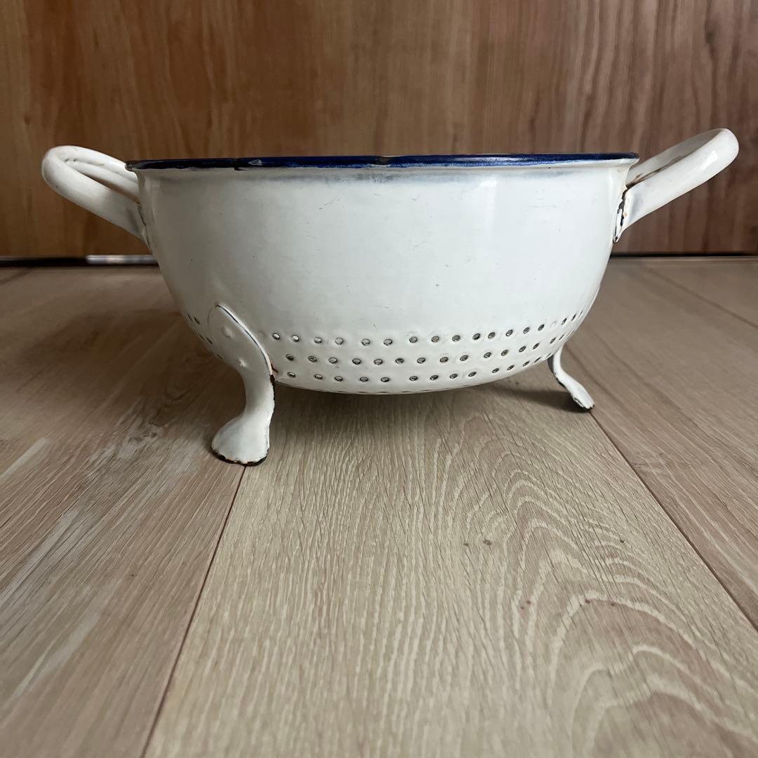 アンティーク　コランダー　猫足