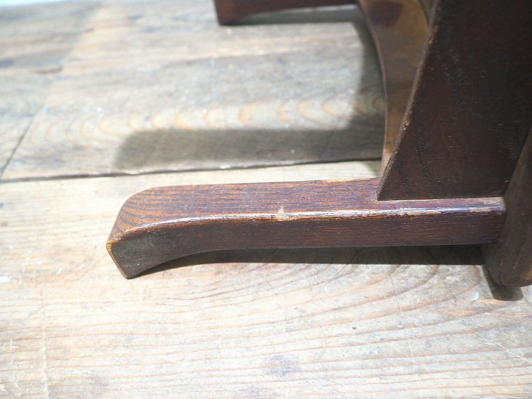 1382 栗の一枚板　レトロなローテーブル　文机　陳列台　展示台　アンティーク