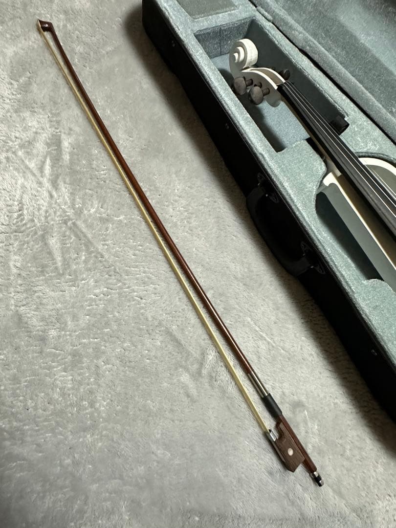 ammoon ホワイト バイオリン 本体とケース