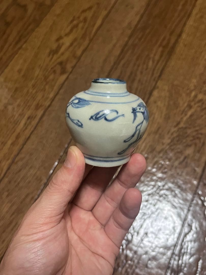 古染付　小壷　小壺　馬　干支　麒麟　香炉　初期伊万里　李朝　民藝　民芸　安南