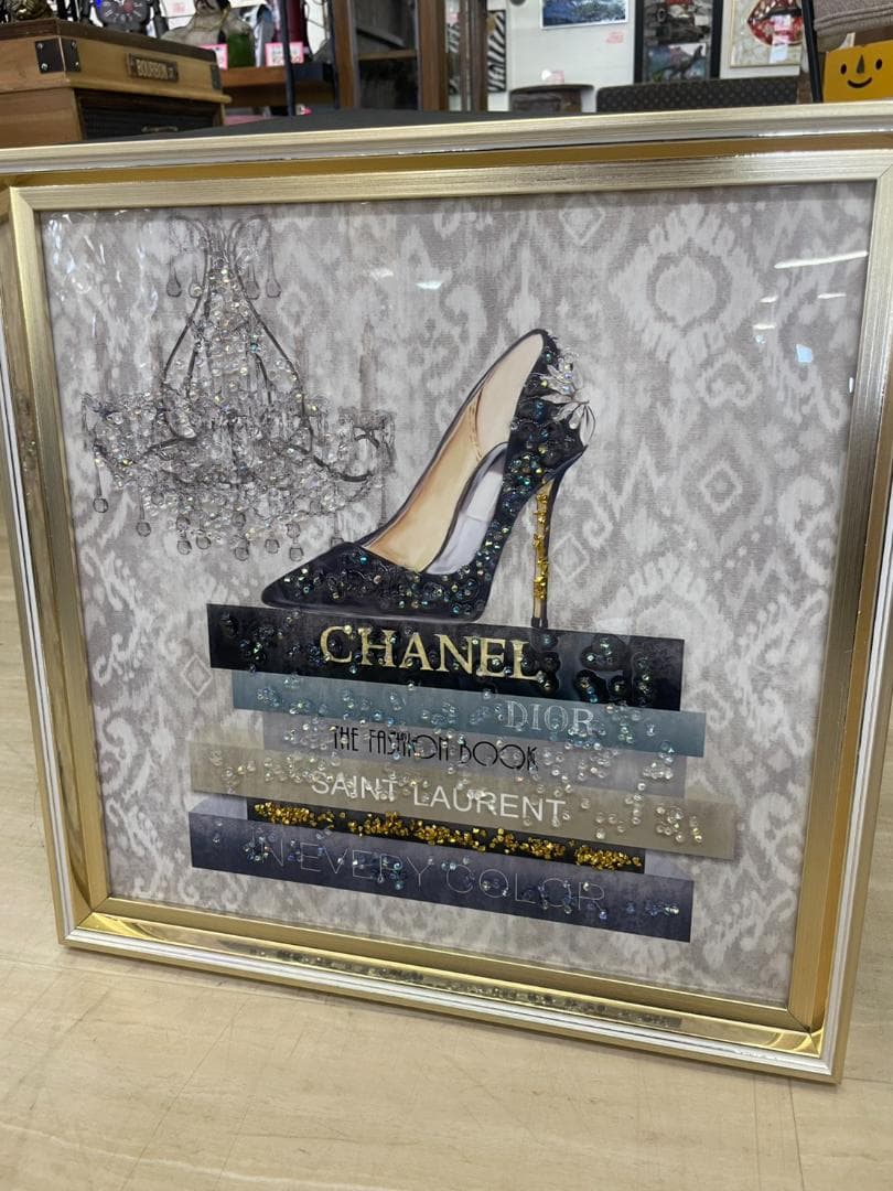 水晶絵　アートパネル　オマージュアート　ブランド　ファッション　絵画　絵　壁掛け