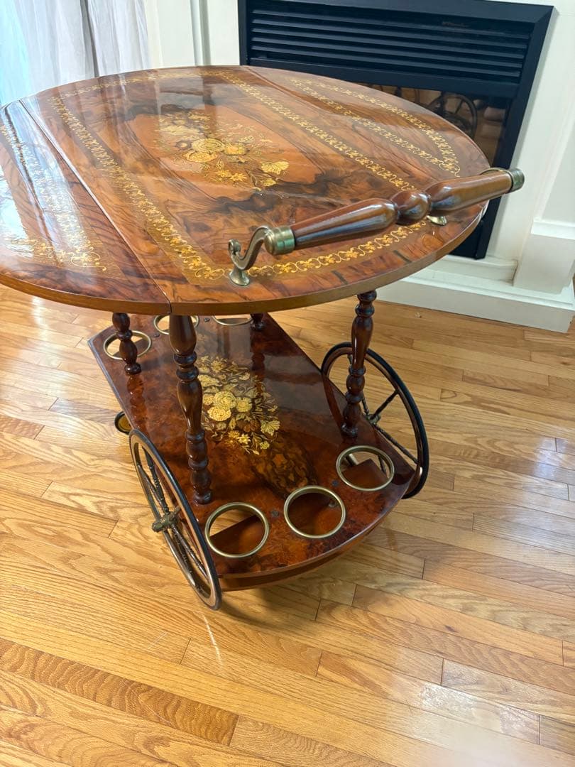 イタリア キッチンワゴン 象嵌 ヴィンテージ バタフライ