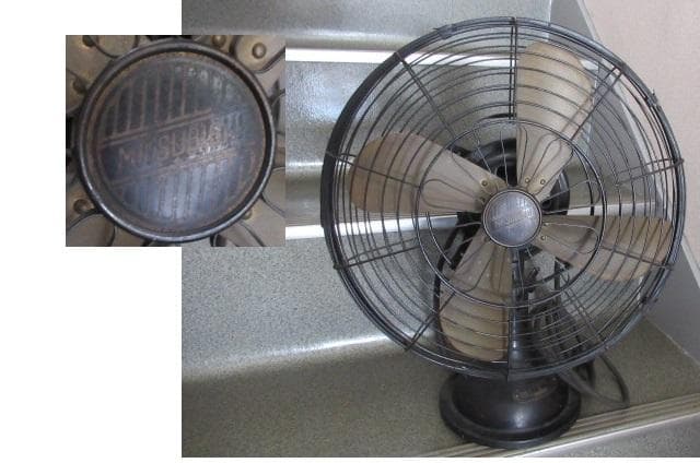 ジャンク品昭和レトロ当時物三菱797374黒扇風機4枚羽MITSUBISHI