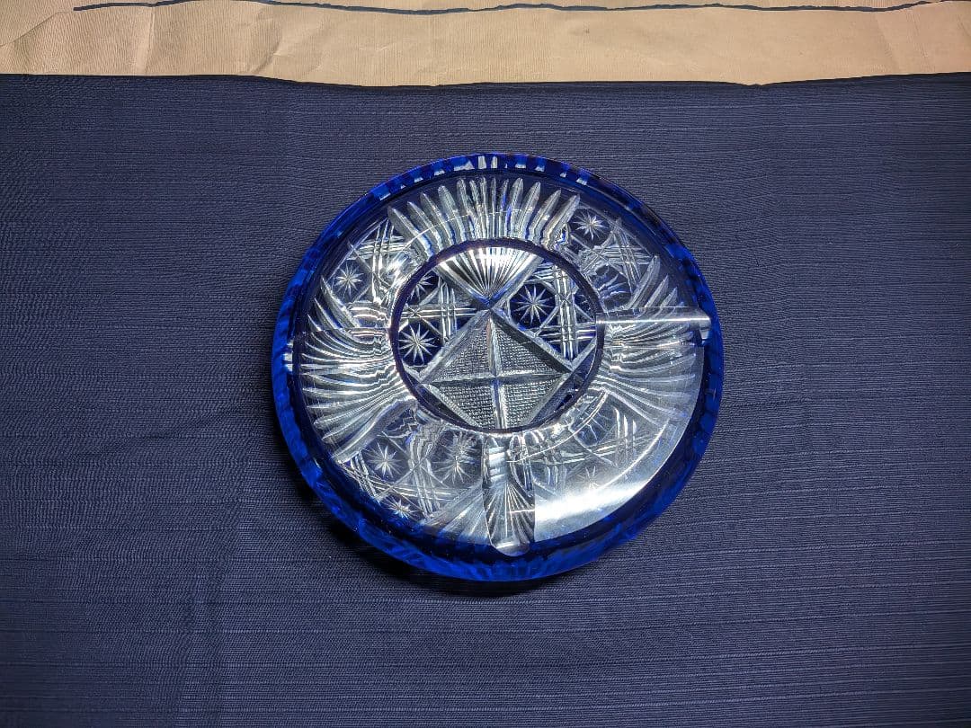 レトロ江戸切子灰皿アート飾