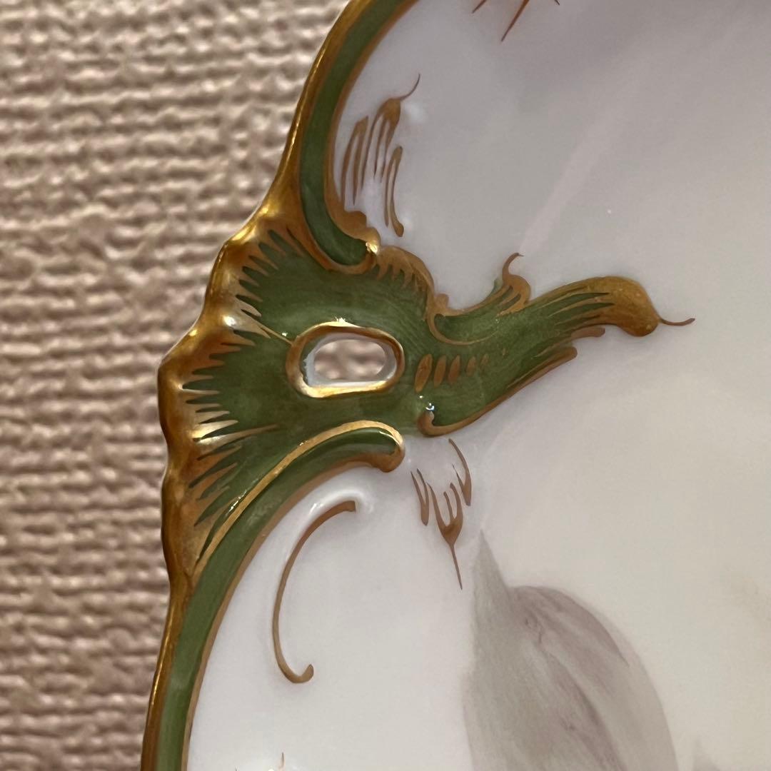 アンティーク　ニュンフェンブルク　静物画　手描き　陶板画　絵皿　超美品　プラム