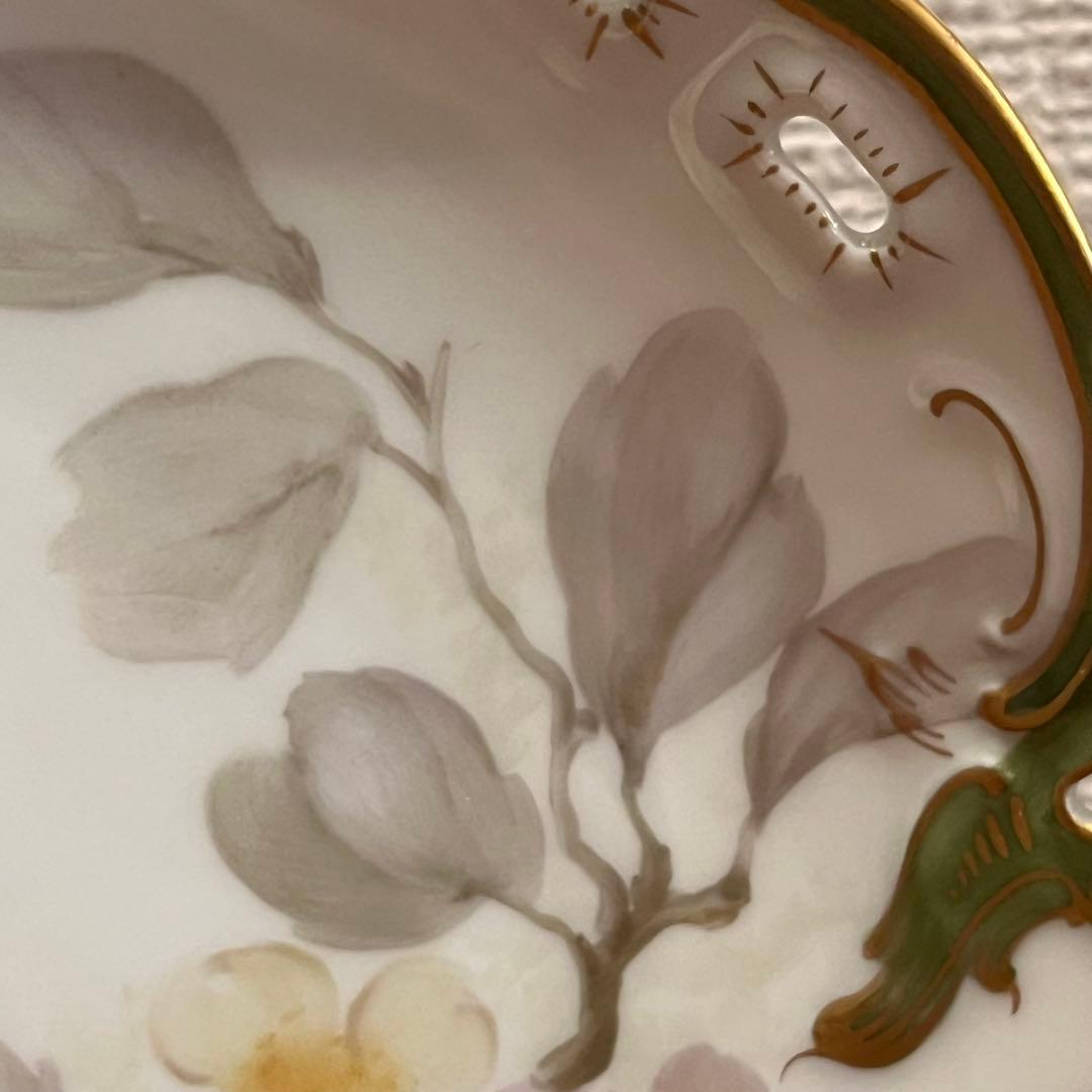 アンティーク　ニュンフェンブルク　静物画　手描き　陶板画　絵皿　超美品　プラム