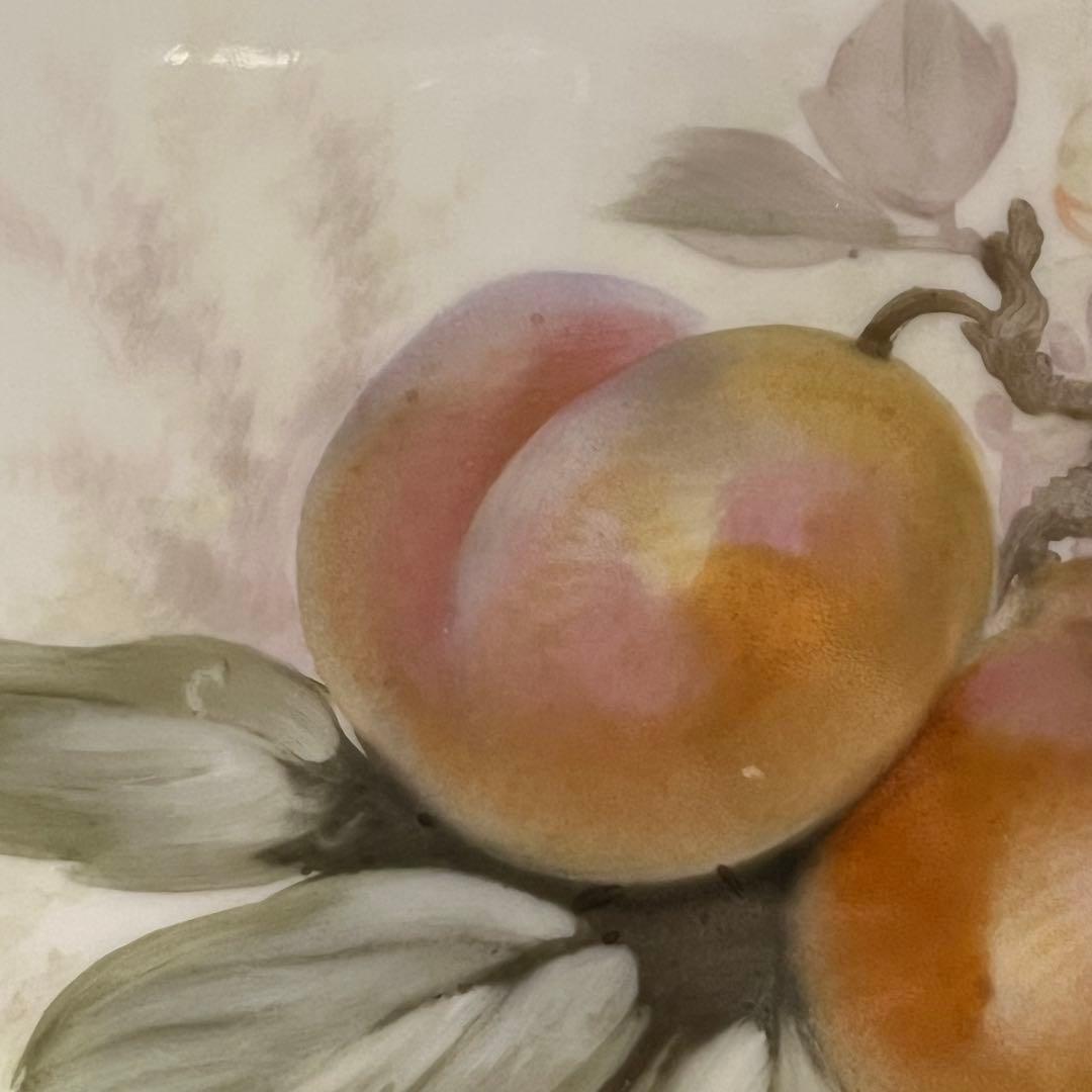アンティーク　ニュンフェンブルク　静物画　手描き　陶板画　絵皿　超美品　プラム