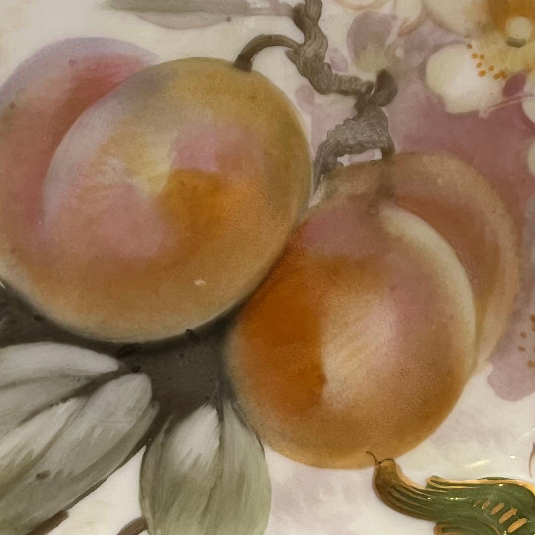 アンティーク　ニュンフェンブルク　静物画　手描き　陶板画　絵皿　超美品　プラム