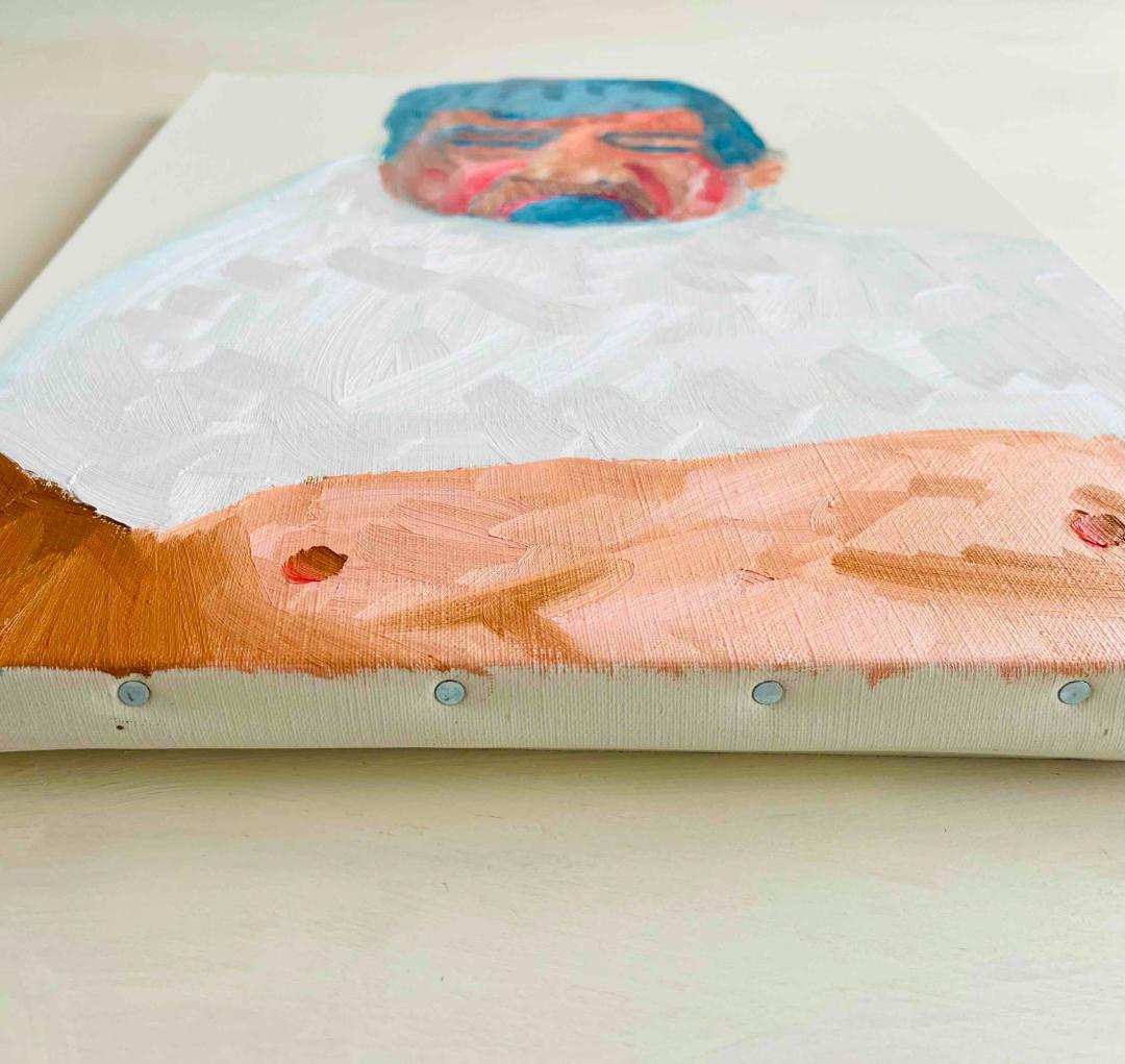 32×41㎝「着替え中のあかちゃん。」油彩・原画・F6