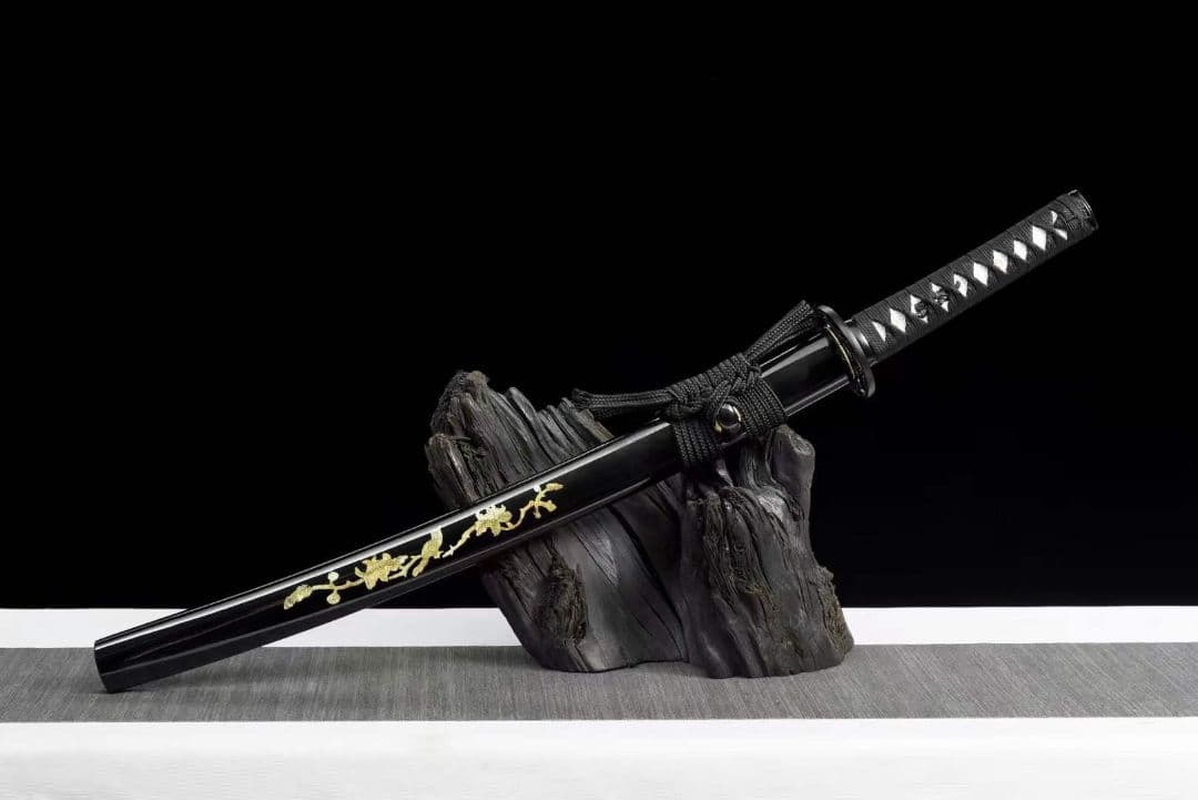 20寸髪黒模様鋼武士刀【梅】  武具　刀装具　日本刀　模造刀 居合刀 肋差