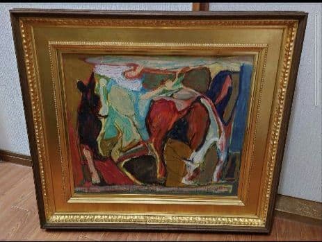 吉本 弘 『恬(やすらぐ)』真筆 油絵 絵画 抽象画