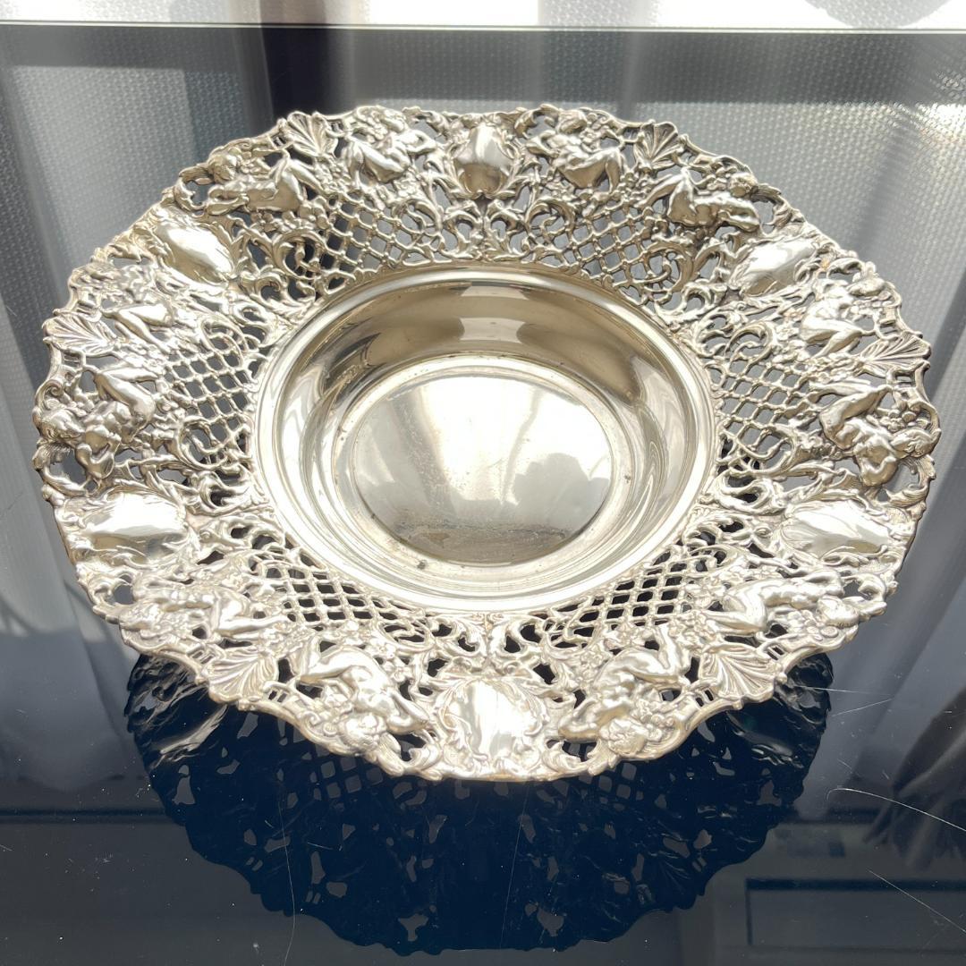 【SPAIN】チュラブの戯れるセンターピース 35cm【シルバープレート】