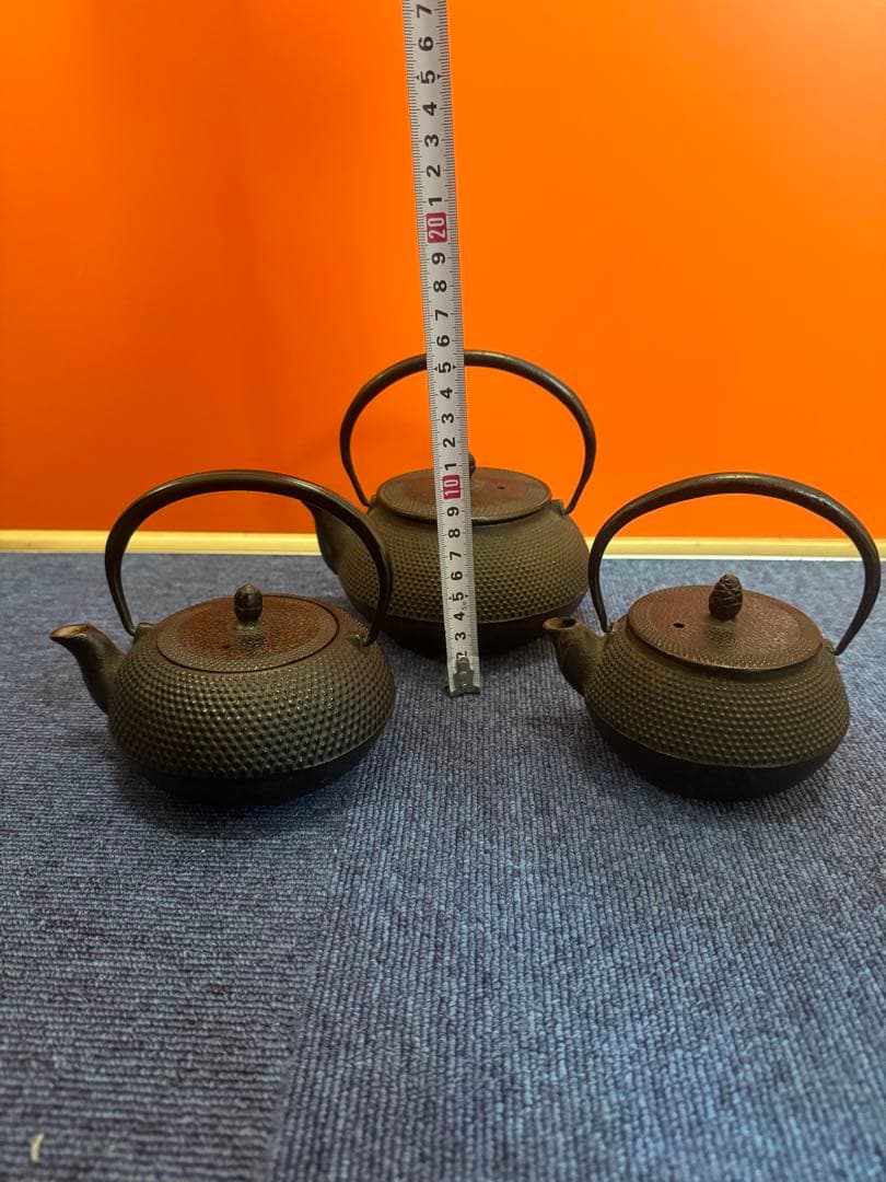 1905 南部鉄器　鉄瓶　3客