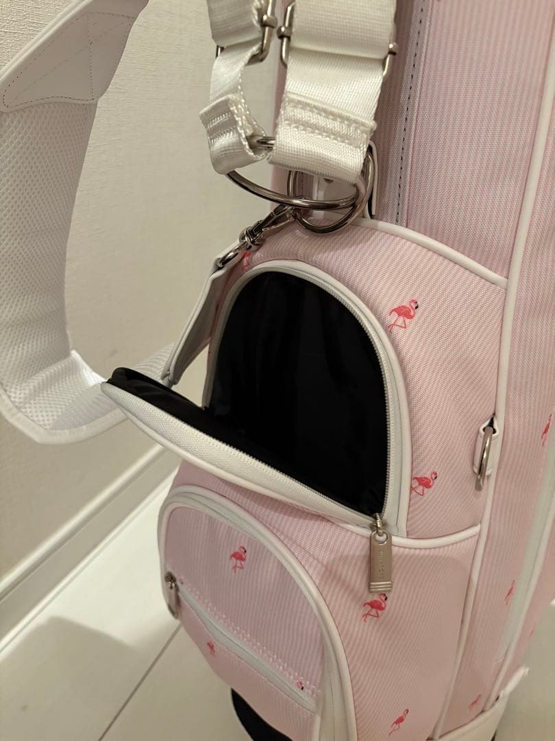 【可愛い】JUN & ROPE ゴルフバッグ フラミンゴ柄 ピンク 美品