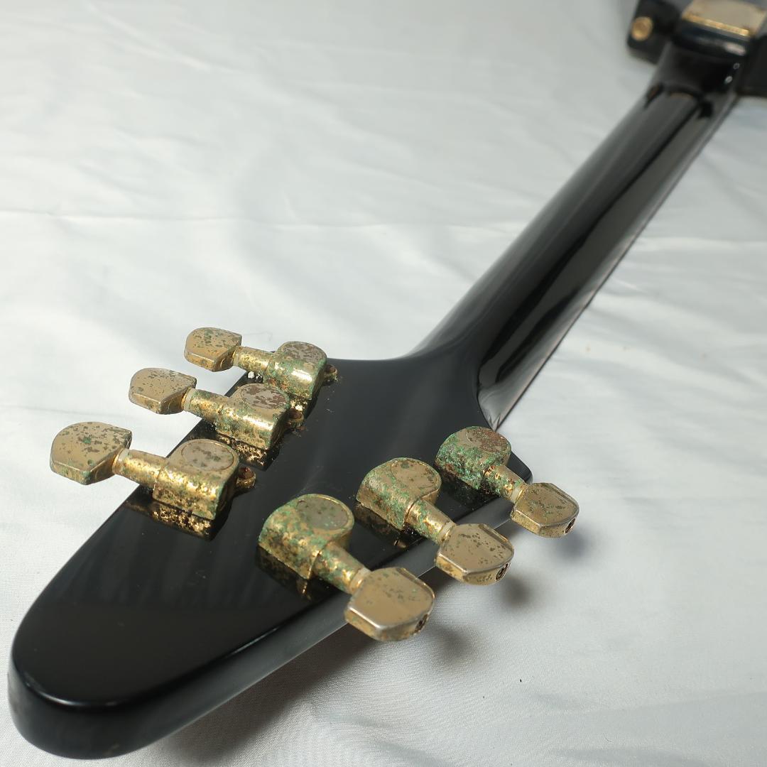 Photogenic フライングV エレキギター ブラックボディ ゴールドパーツ