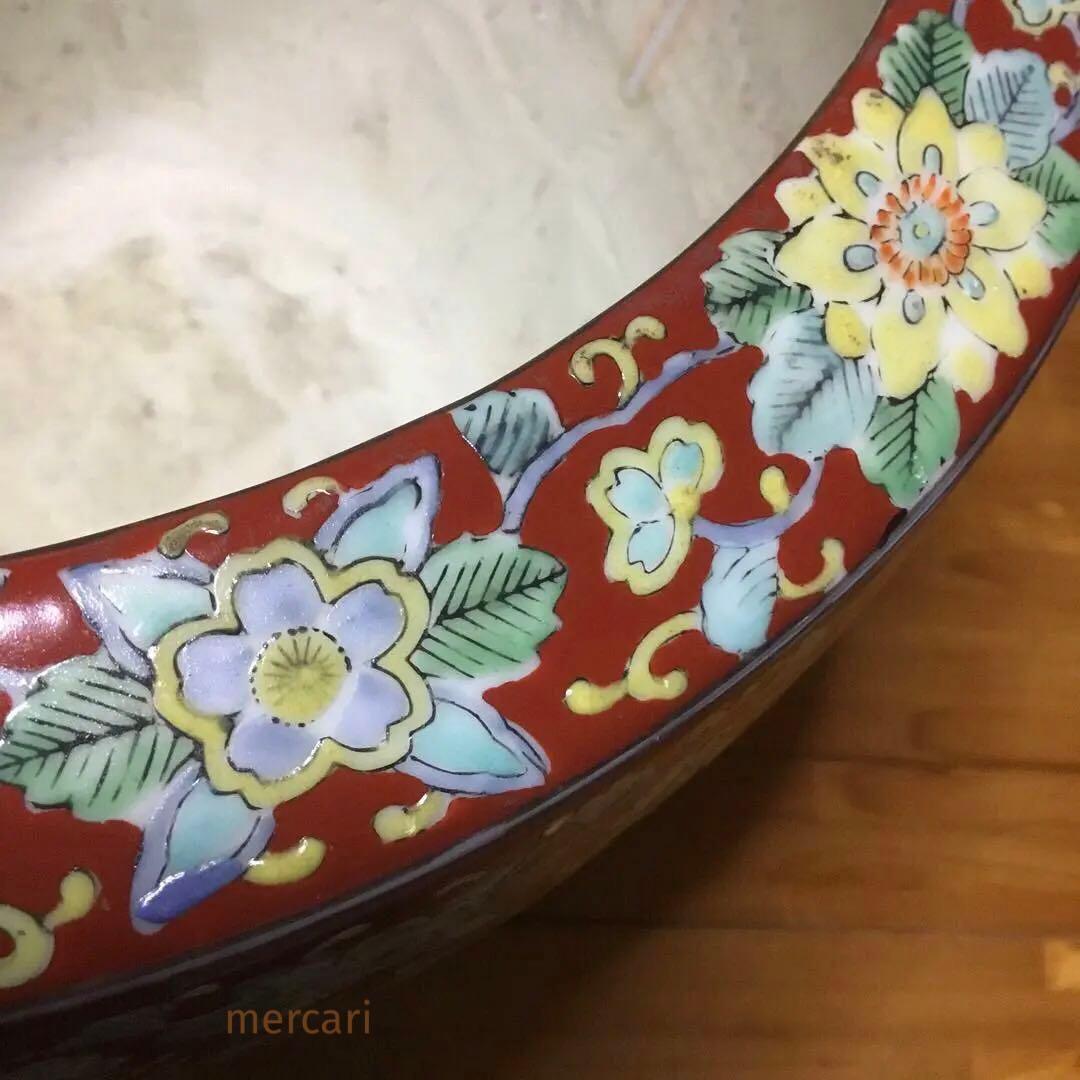 伊万里焼 安藤広重 東海道五拾三次窓絵 十錦手 火鉢 /骨董/時代物