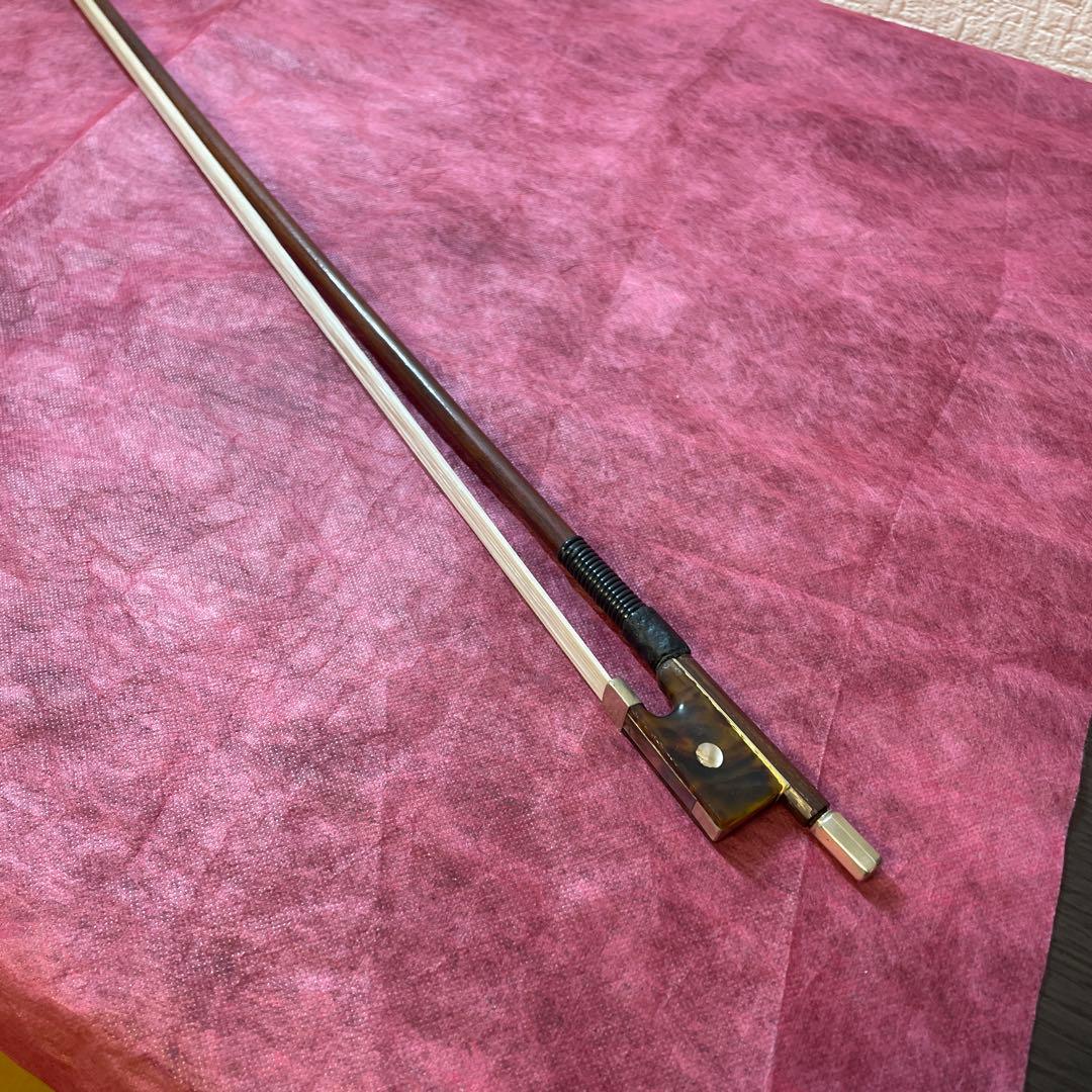 m*a様 バイオリン弓 鼈甲フロッグ 4/4 毛替え済み