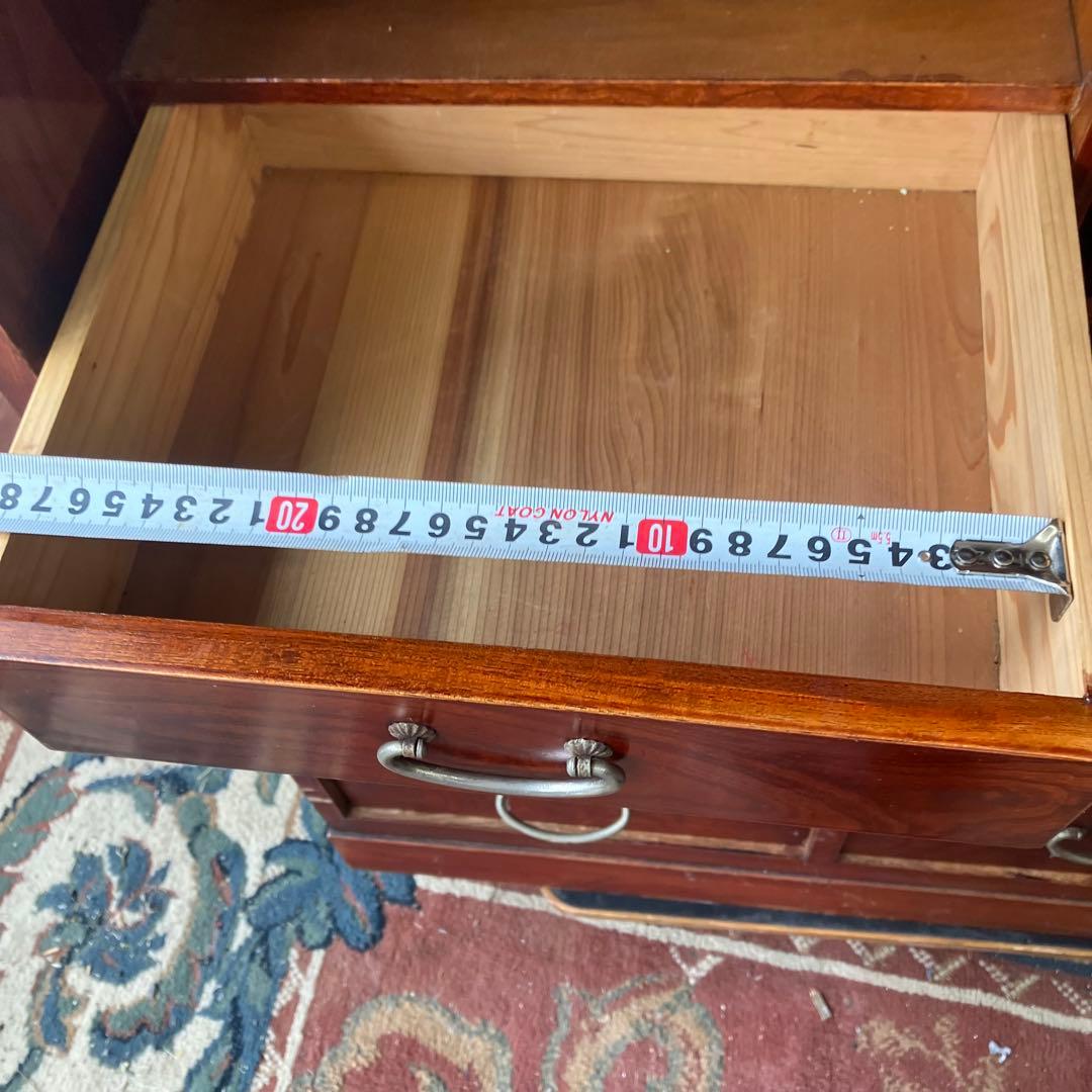 昭和レトロ 木製 茶箪笥 茶棚 ガラス戸 サイドボード 古家具 古民家 無垢材