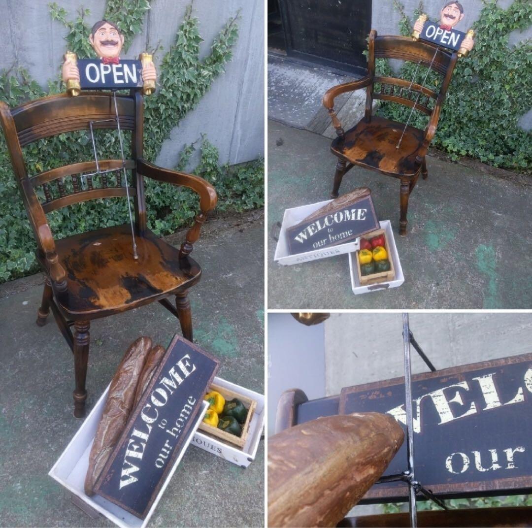 おしゃれなパン屋さん オープン&クローズ看板 ベーカリーカフェ 置き看板