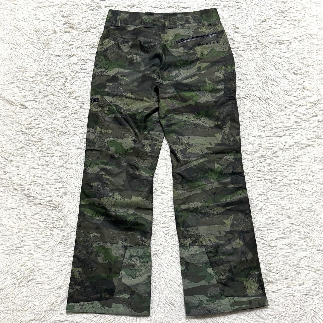 極美品 オークリー 幾何学迷彩 シェルパンツ スノーボード スキー Mサイズ
