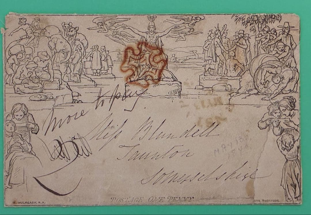 エンタイヤ　イギリス　マルレディ封筒　実逓便