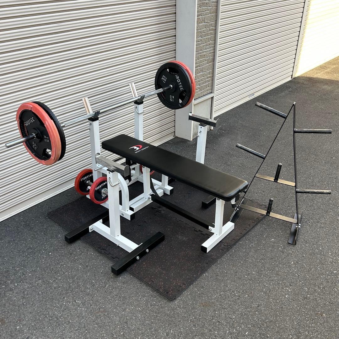ボディデザイン ベンチプレス セーフティ、アイロテックプレート等総重量90kg