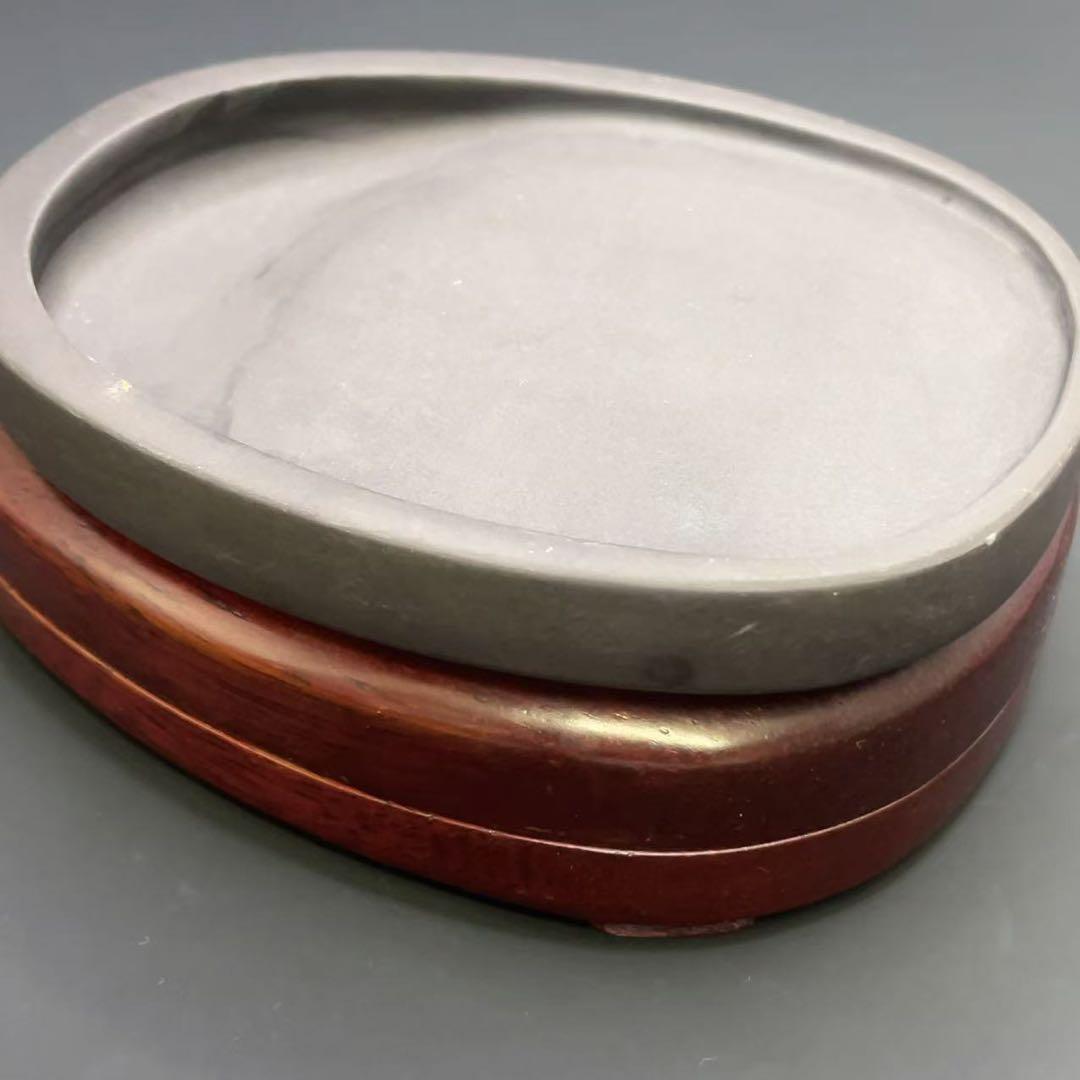 硯 すずり 木箱蓋付き 墨 書画 骨董