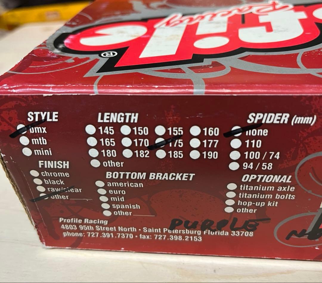 Profile Cr-Mo BMXクランク　リミテッドエディション　パープル