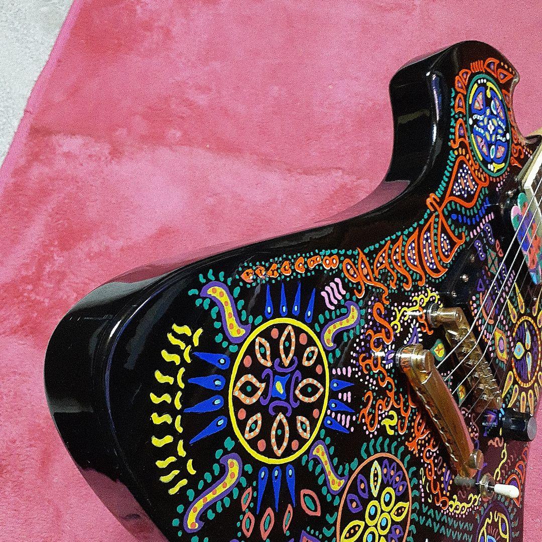 【良・美品】サイケペイント・hideモデル。モッキンバード。ソフトケース付属。