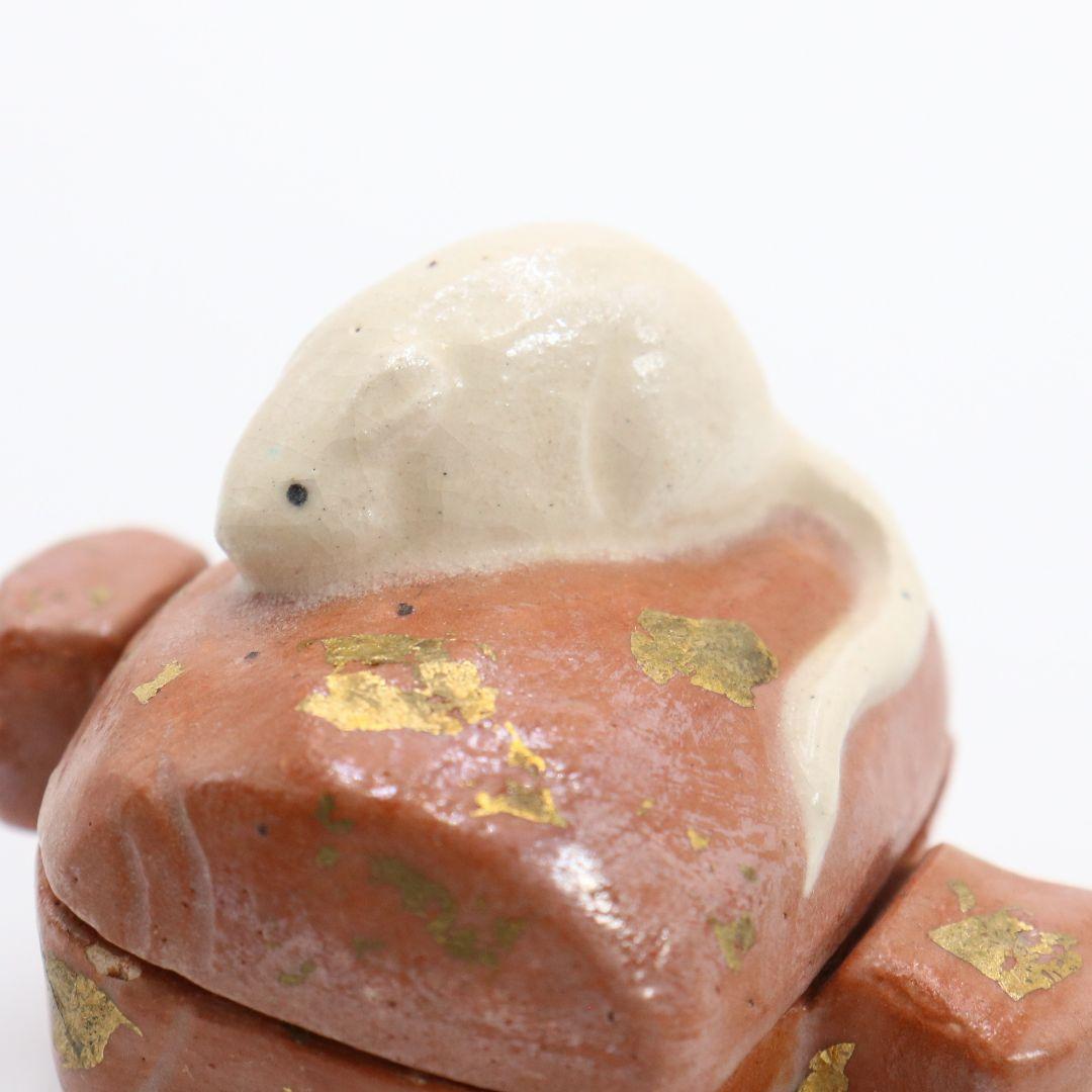 清水六兵衛作 嫁ヶ君香合 茶道具 干支 子 小槌　AT142　1F20