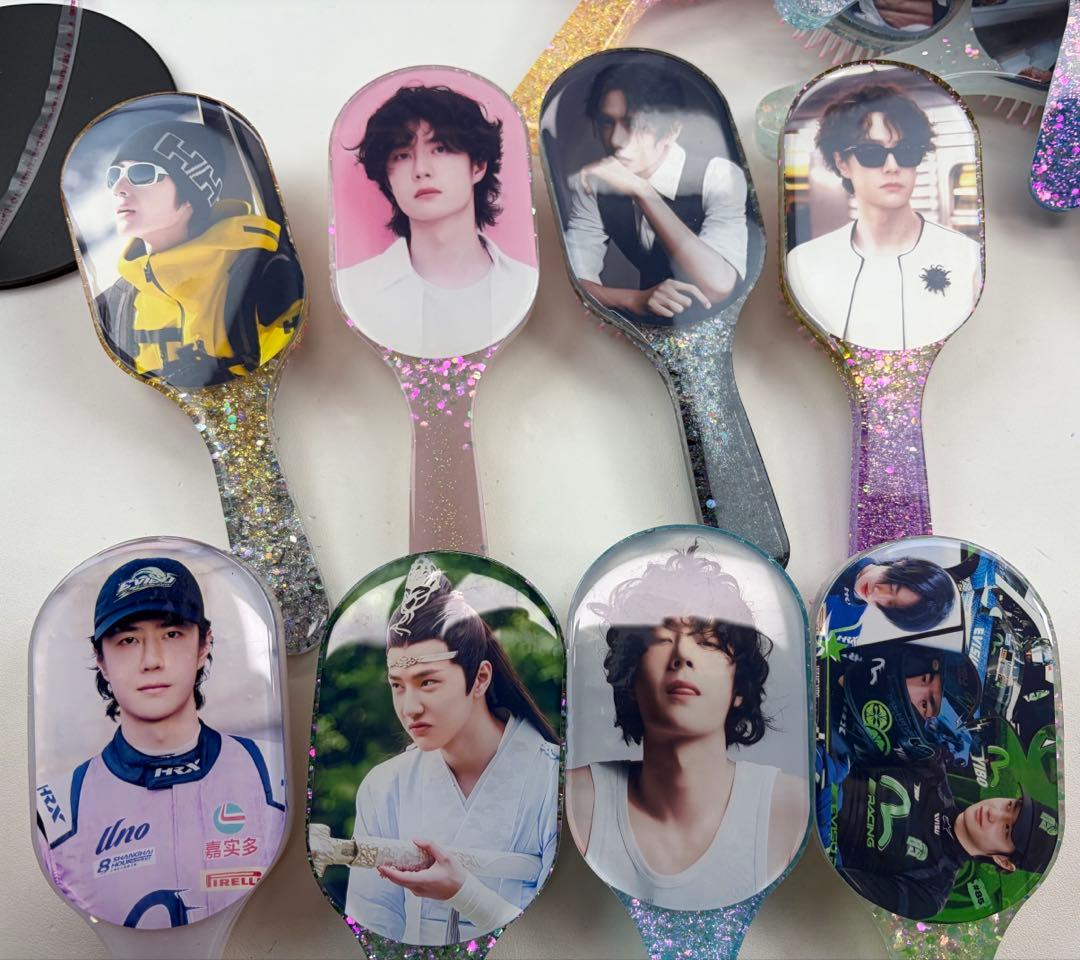 王一博 超大レジンエアークッション付きヘアブラシ　9点セット❣️確認用0105