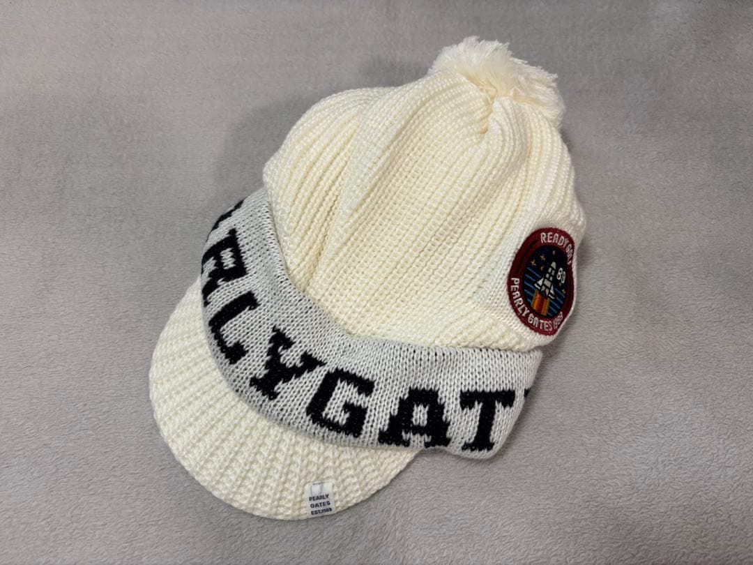 PEARLY GATES ニット帽 ポンポン付き