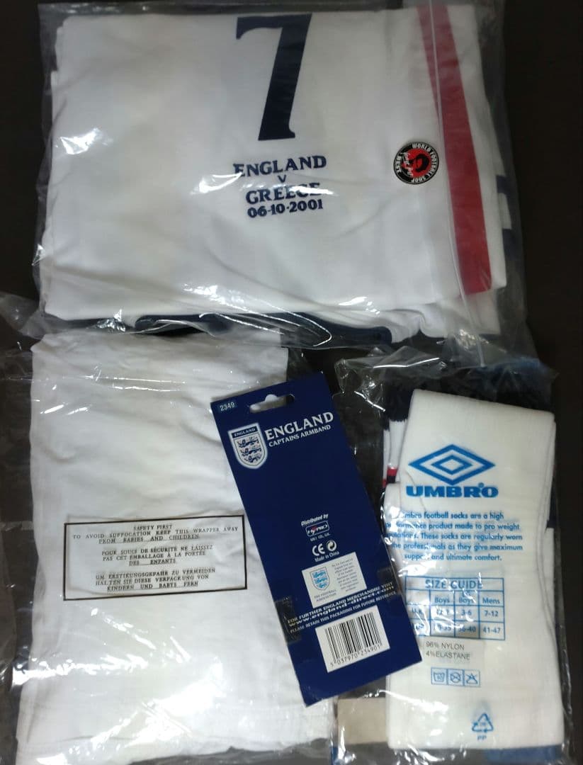 2002W杯予選ギリシャ戦イングランド（H）長袖 7 BECKHAM