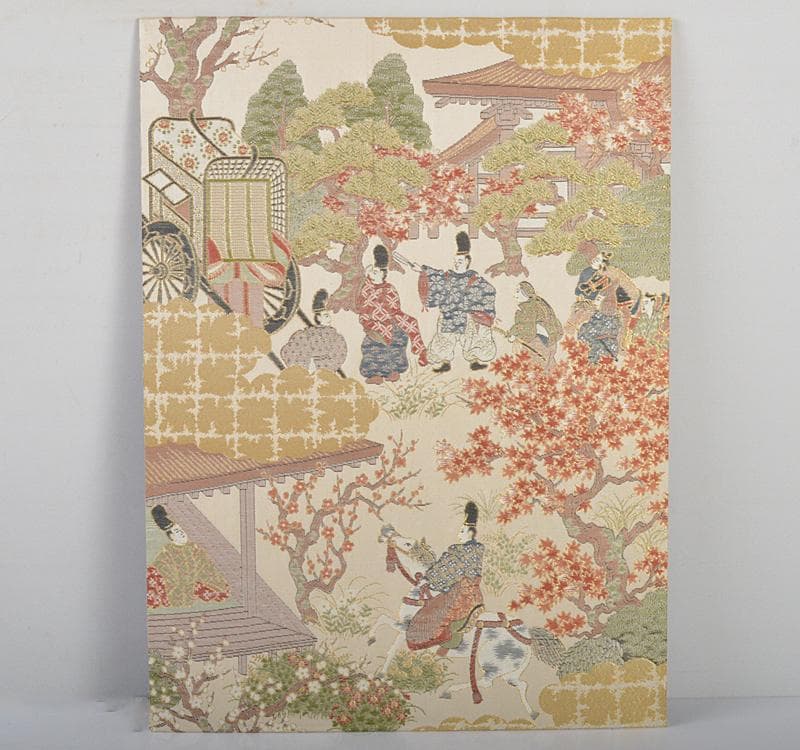 織額　京都西陣　長嶋成織物謹製　西陣織京額　平安絵巻　額装　C R4492C