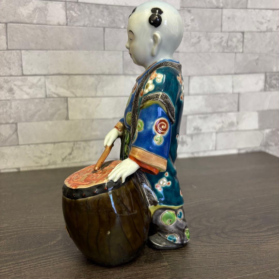 伊万里 唐子人形 置物 太鼓打 アンティーク