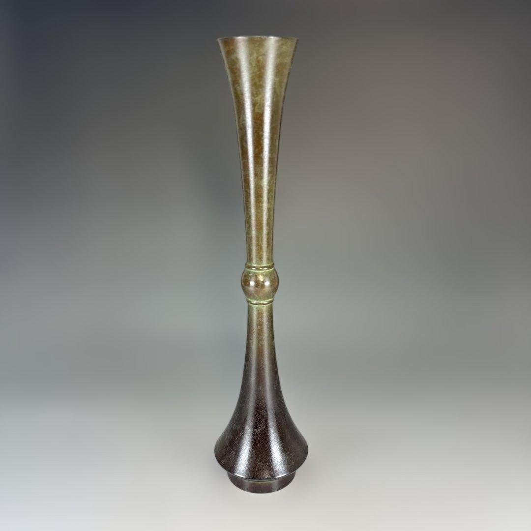 【茶道具】一ノ瀬宗也造　唐銅把綿花入（共箱）★送料込★