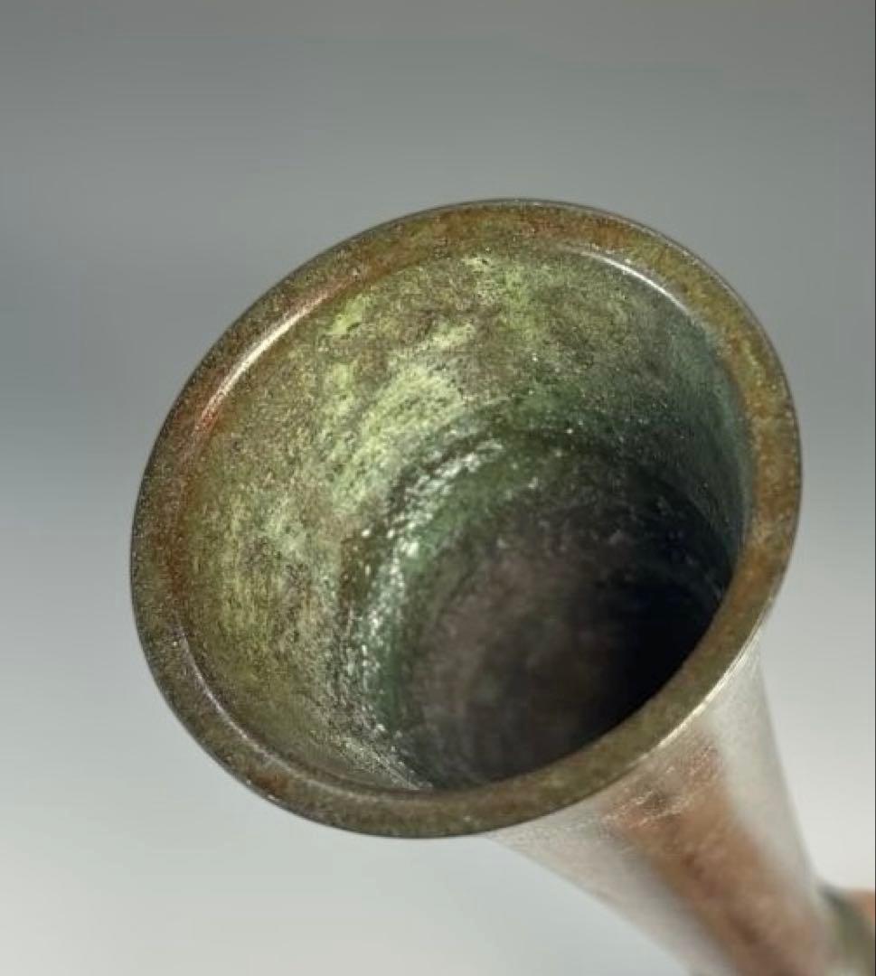 【茶道具】一ノ瀬宗也造　唐銅把綿花入（共箱）★送料込★