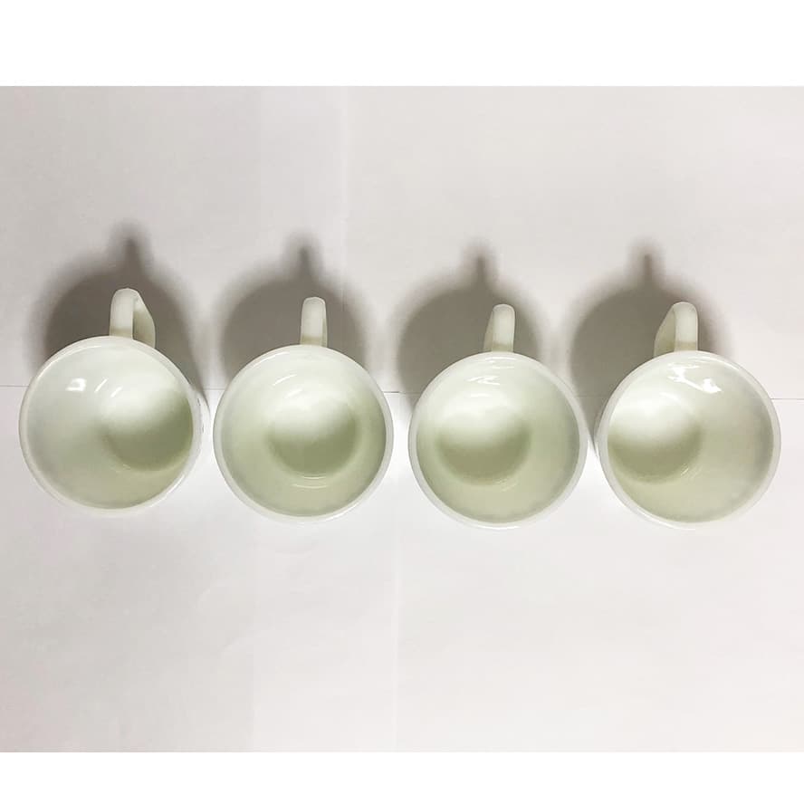 パイレックス スノーフレイク ミルクガラス マグ ４点１セット #001