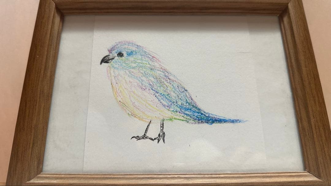 鳥のパステル画