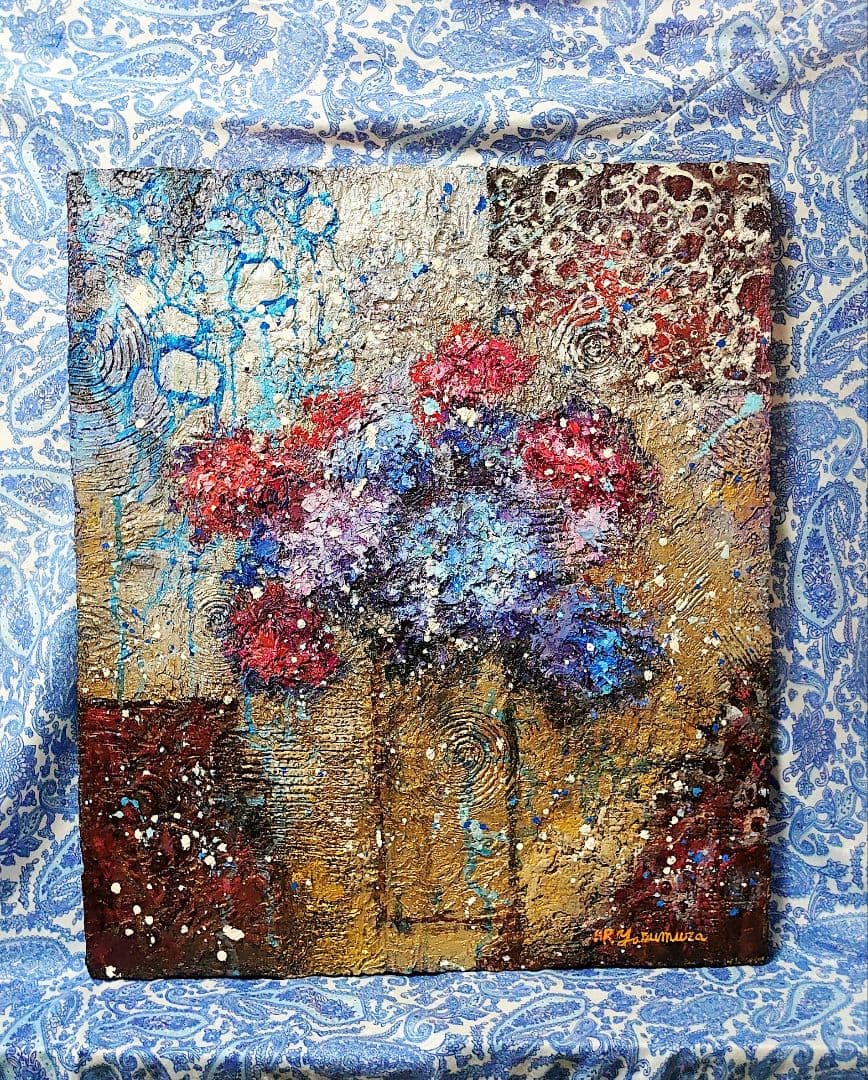 油絵 絵画【紫陽花】