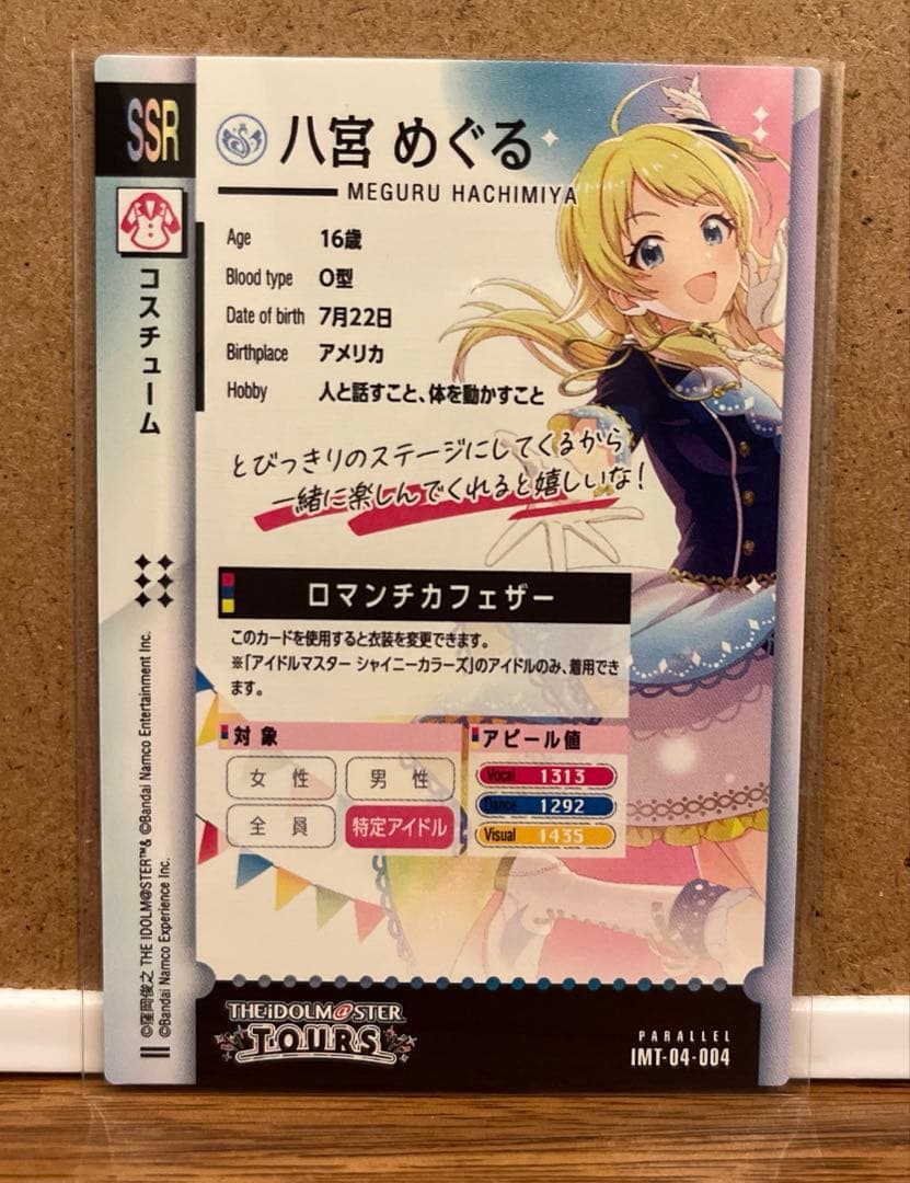 ツアマス アイドルマスターツアーズ IMT-04-004 八宮めぐる パラレル