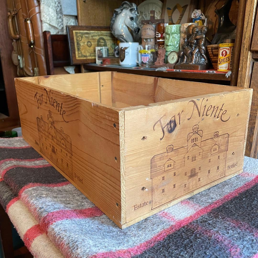希少！OLD 1990年ワイン木箱シャルドネ　ウッドボックス　USAヴィンテージ