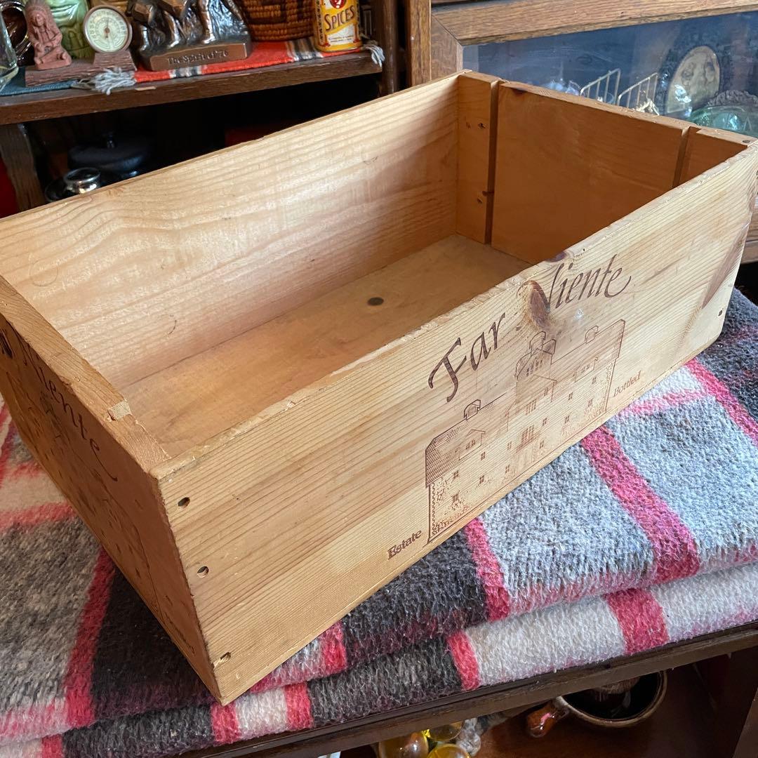 希少！OLD 1990年ワイン木箱シャルドネ　ウッドボックス　USAヴィンテージ